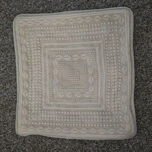 Stitched Cream colored pillow cover 10.5x10.5